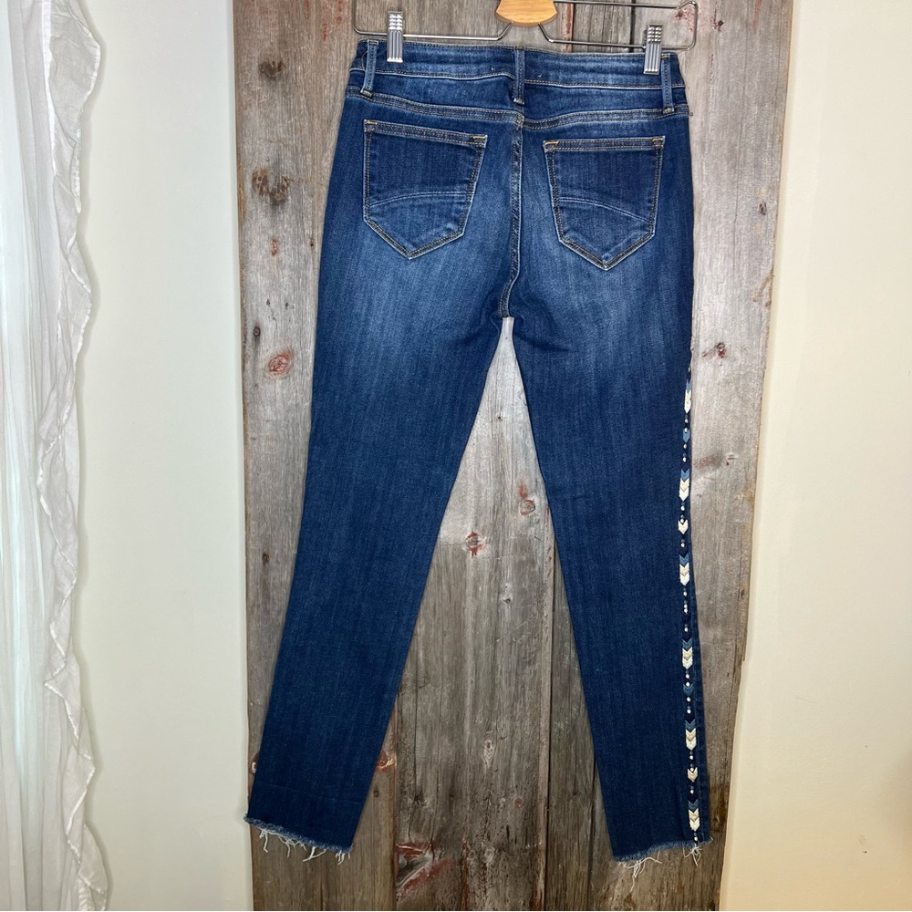 Driftwood Jackie Chevron Embroidered Skinny Jeans sz 26 - Picture 6 of 14